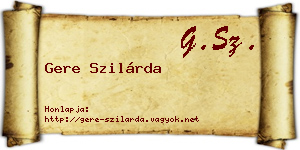 Gere Szilárda névjegykártya